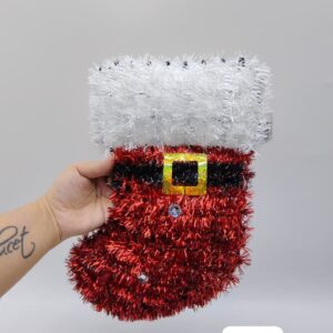 Декор новогодний Сапог с мишурой арт.6394-19 1000тг