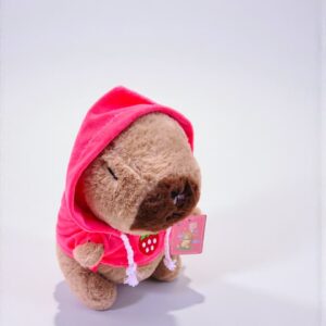 Мягкая игрушка Капибара в капюшоне 20см арт.tr2845 темно-розовая