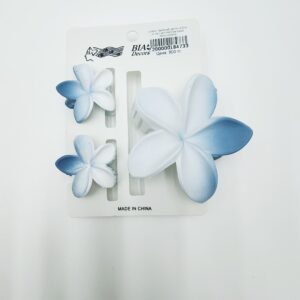 Крабик Гавайский цветок 4-8см уп 3шт арт.tr460 матовый бело-голубой