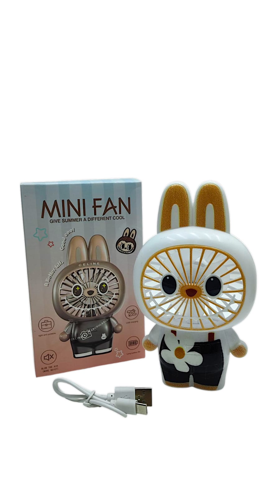 Вентилятор Mini fan Лабубу арт.2873-17 белый Вентилятор Mini fan Лабубу арт.2873-17 белый