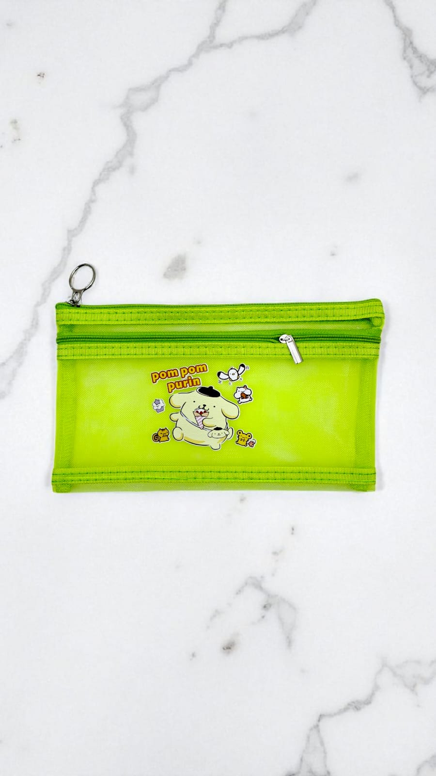 Пенал сеточный с 2-мя отделами Pompompurin арт.tr2278 зеленый Пенал сеточный с 2-мя отделами Pompompurin арт.tr2278 зеленый