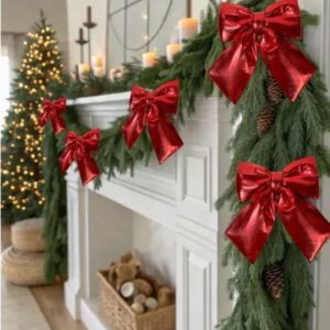 Бант новогодний глянцевый красный арт.6224-8