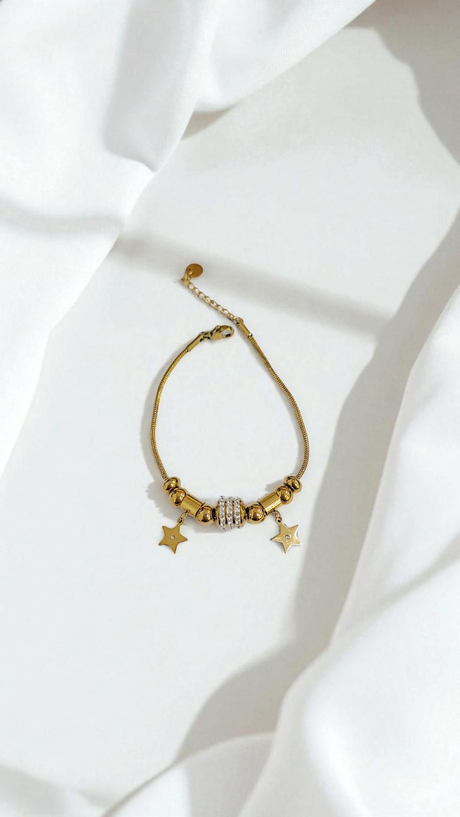 Браслет титан под Pandora со звездочками арт.tr1843 золото Браслет титан под Pandora со звездочками арт.tr1843 золото