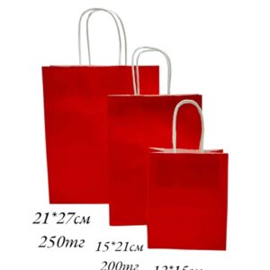 Пакет подарочный крафт 15*21см арт.pk11 красный