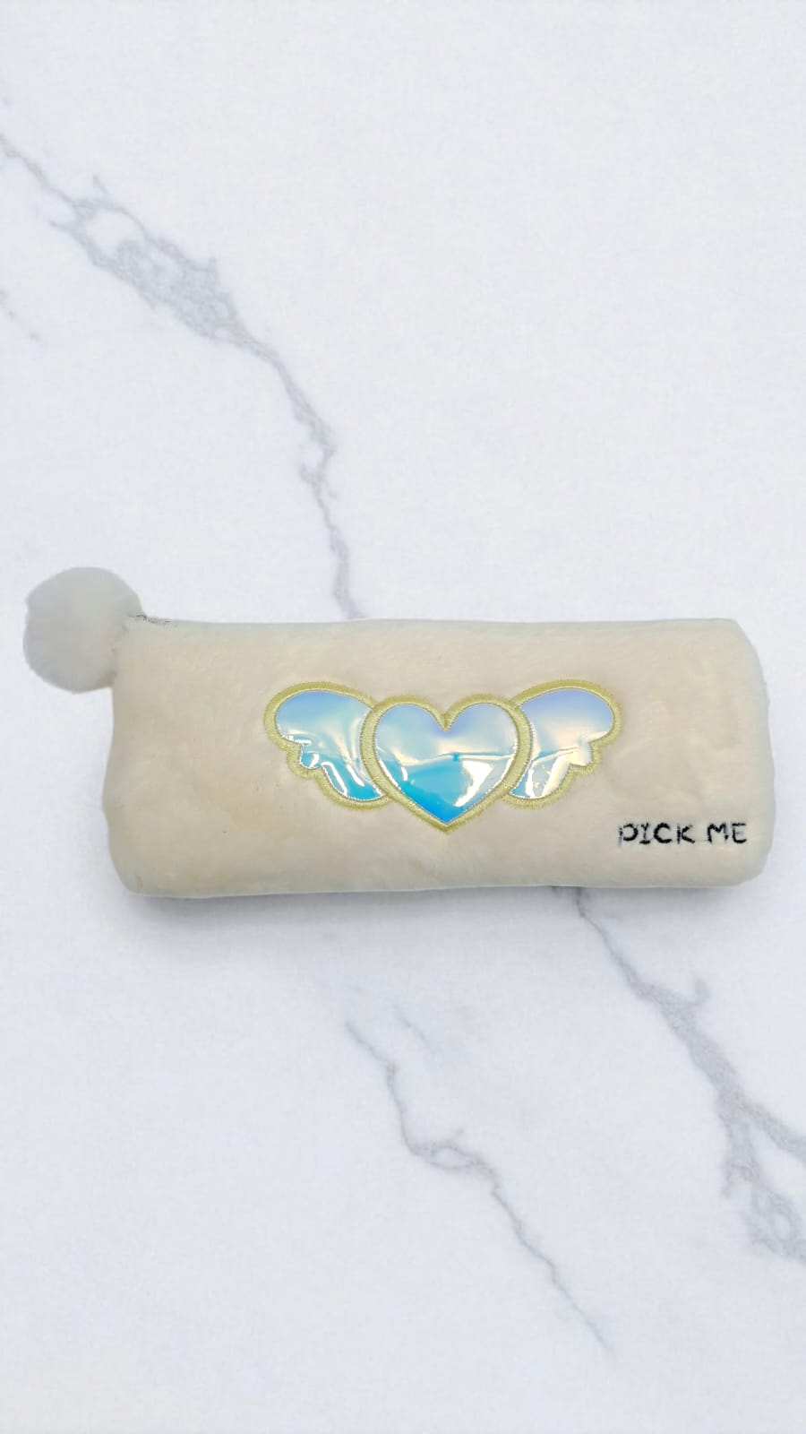 Пенал мех перламутровое сердце с крыльями Pick me арт.t211 светло-желтый Пенал мех перламутровое сердце с крыльями Pick me арт.t211 светло-желтый