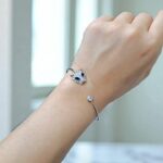 Браслет Голова ягуара со стразами арт.tr2145 серебро