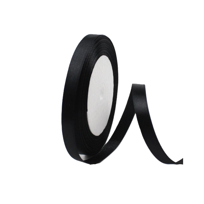 Лента атлас 1см бобина 20ярдов арт.tr827 черная Лента атлас 1см бобина 20ярдов арт.tr827 черная