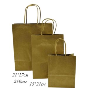 Пакет подарочный крафт 21*27см арт.pk12 коричневый