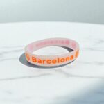 Браслет силиконовый Barcelona арт.tr1892 оранжевый с розовым