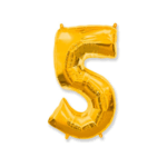 Шар фольга цифра 5 32д арт.tr1262 золотая