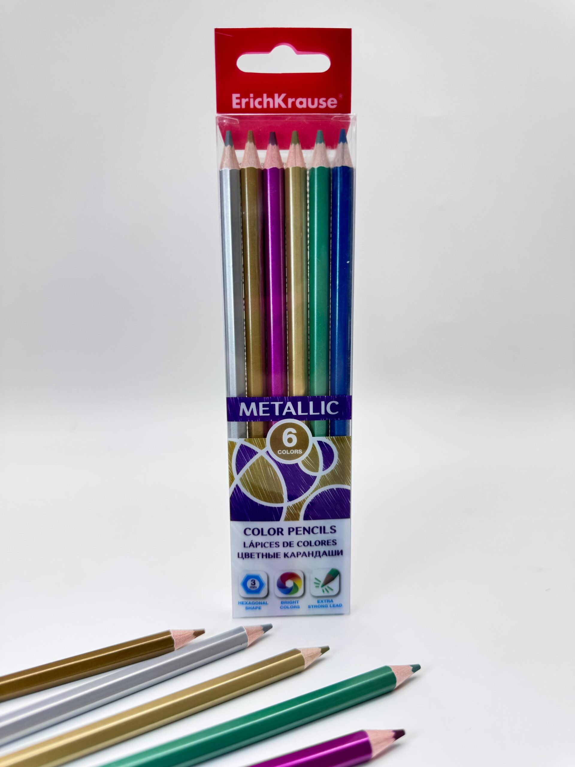 Цветные карандаши ErichKrause Metallic 6цв арт.56078 Цветные карандаши ErichKrause Metallic 6цв арт.56078
