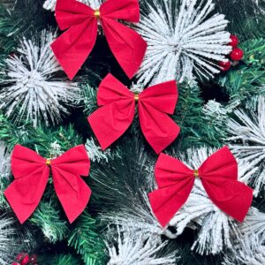 Бантики новогодние 4шт красные арт.6372-26