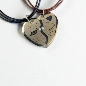 Браслеты парные на шнурке с магнитом сердце Best Friend арт.tr1828 серебро