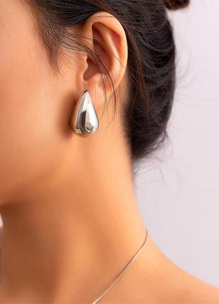 Серьги Bottega титан капля арт.tr1780 серебро Серьги Bottega титан капля арт.tr1780 серебро