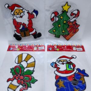 Наклейка новогодняя на окно арт.tr2810 ассорти 450тг