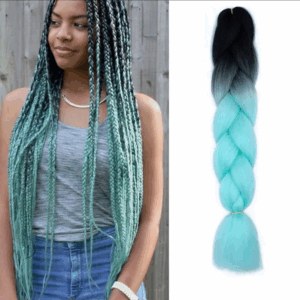 Канекалон двухцветный арт.B16 черно-бирюзовый