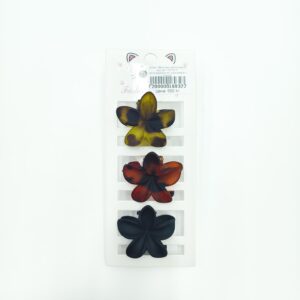 Крабик Гавайский цветок 4см уп 3шт арт.102150-7 горчичный,красно-коричневый,черный