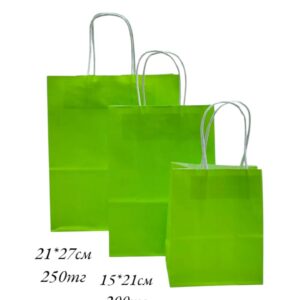 Пакет подарочный крафт 15*21см арт.pk11 салатовый