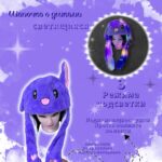 Шапочка с поднимающимися ушками светящаяся Зайка арт.tr2653 сиреневый