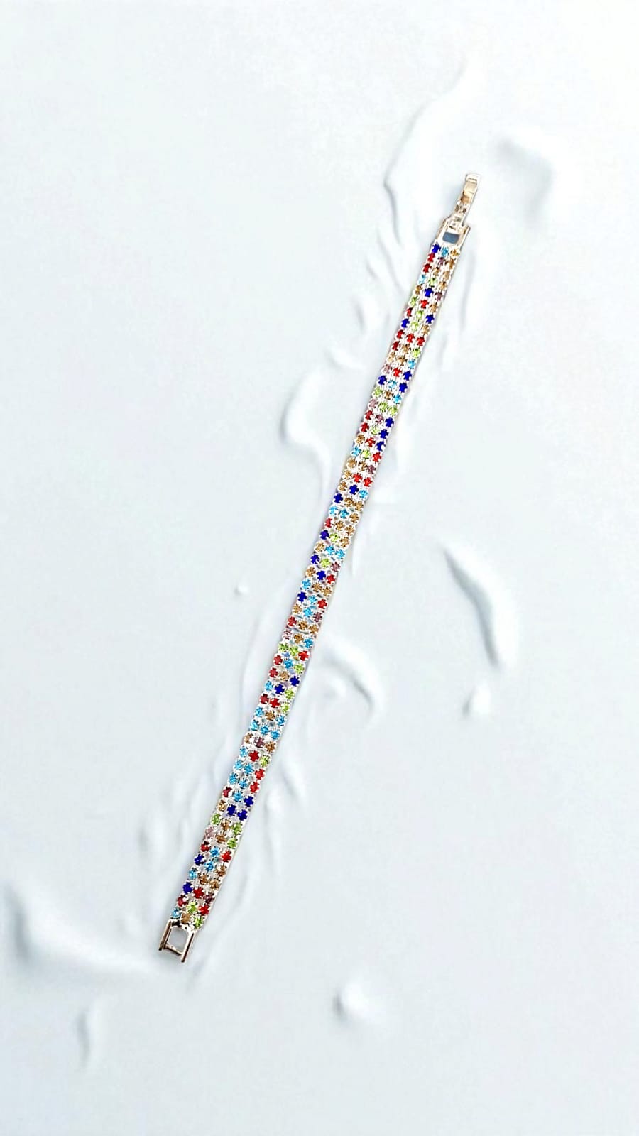 Браслет стразы 3ряда разноцветные стразы арт.tr1815 серебро Браслет стразы 3ряда разноцветные стразы арт.tr1815 серебро