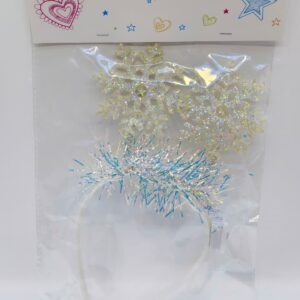 Ободок новогодний Снежинка светящаяся арт.41-18 белая 1000тг