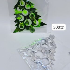 Декор новогодний фольга Елка арт.tr2890 ассорти 300тг
