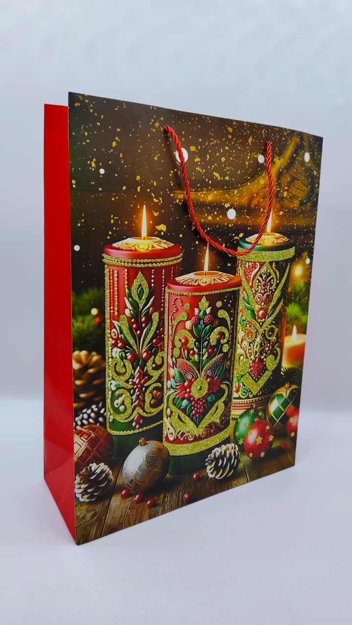 Пакет подарочный новогодний 30*41,5 арт.qzhzd-1030a-1 Свечи 500тг Пакет подарочный новогодний 30*41,5 арт.qzhzd-1030a-1 Свечи 500тг