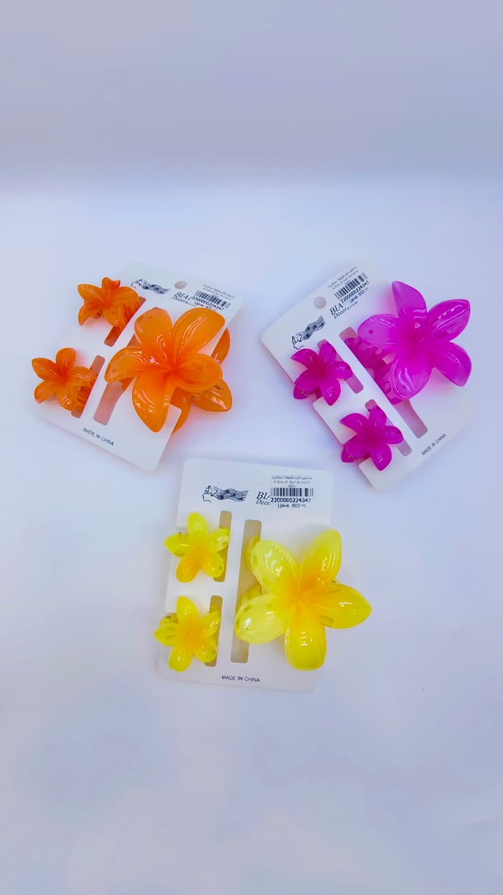Крабик Гавайский цветок 4-8см уп 3шт ассорти 800тг Крабик Гавайский цветок 4-8см уп 3шт ассорти 800тг