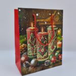Пакет подарочный новогодний 18*23см арт.qzhzd-1030c-1 Свечи 300тг