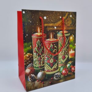 Пакет подарочный новогодний 18*23см арт.qzhzd-1030c-1 Свечи 300тг