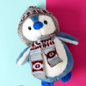 Мягкая игрушка Пингвин в шапке 25см арт.M14 синий