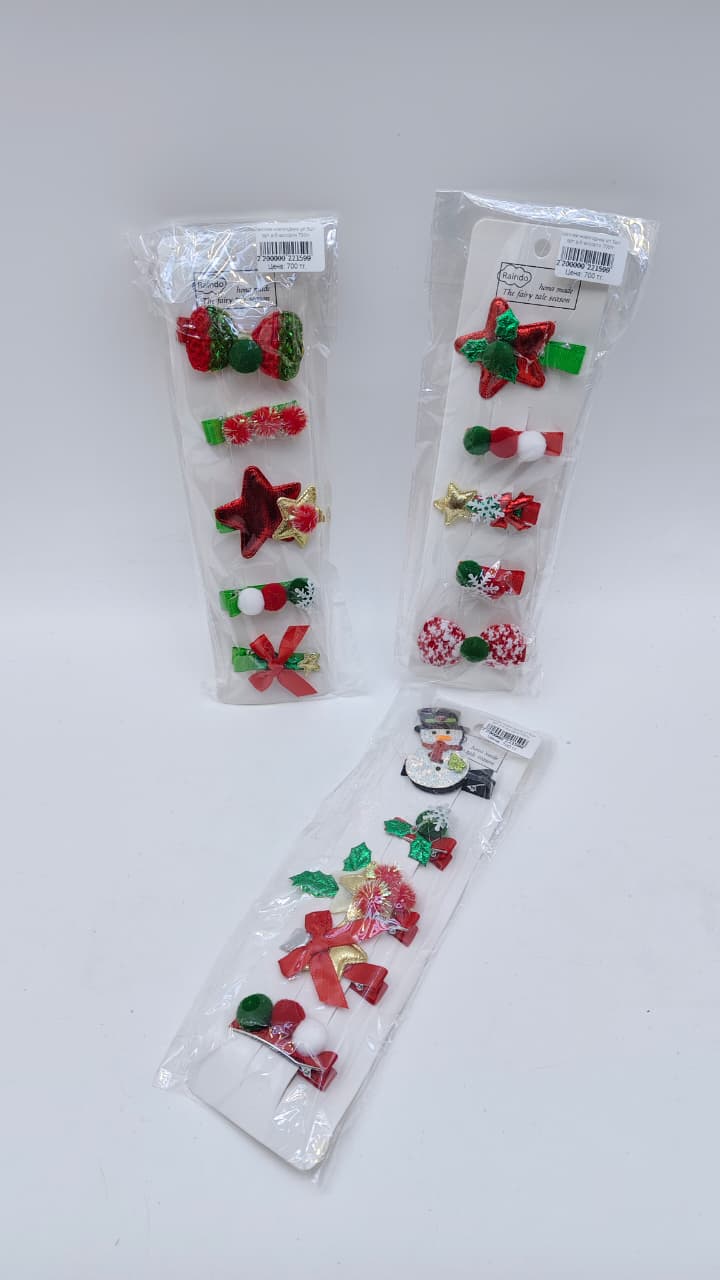 Заколки новогодние уп 5шт арт.a-6 ассорти 700тг Заколки новогодние уп 5шт арт.a-6 ассорти 700тг