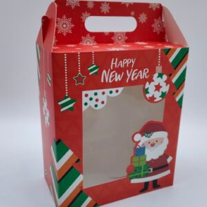 Коробка новогодняя с окошком 20*17*9см арт.tr2814 400тг