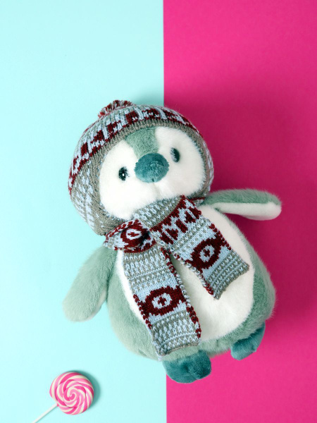 Мягкая игрушка Пингвин в шапке 25см арт.M14 зеленый Мягкая игрушка Пингвин в шапке 25см арт.M14 зеленый