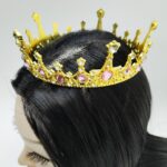 Корона металл арт.tr938 золото с розовым