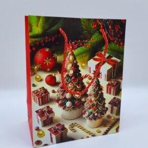 Пакет подарочный новогодний 18*23см арт.qzhzd-1030с-2 Елки 300тг