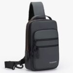 Мужская барсетка Fashion серо-коричневая арт.8819