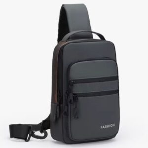 Мужская барсетка Fashion серо-коричневая арт.8819