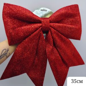 Бант новогодний блеск 35см арт.tr2889 красный 2500тг