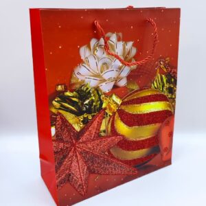 Пакет подарочный новогодний 26*32 арт.sd6025m красный 400тг